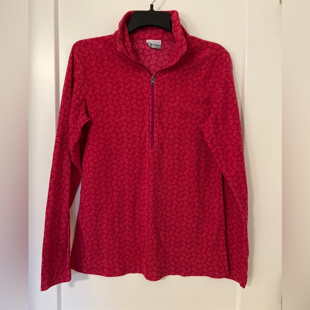 Columbia 3/4 zip pink fleece 

Size medium 
100 polyester